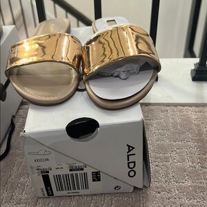 Aldo Gold Slide Sandals